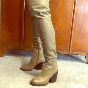 ALDO over the knee greenish gray boots
